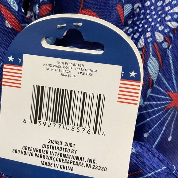 Scarf - NEW - Greenbrier - Blue with Red & White Fireworks Pattern - 63x13 - Picture 3 of 3